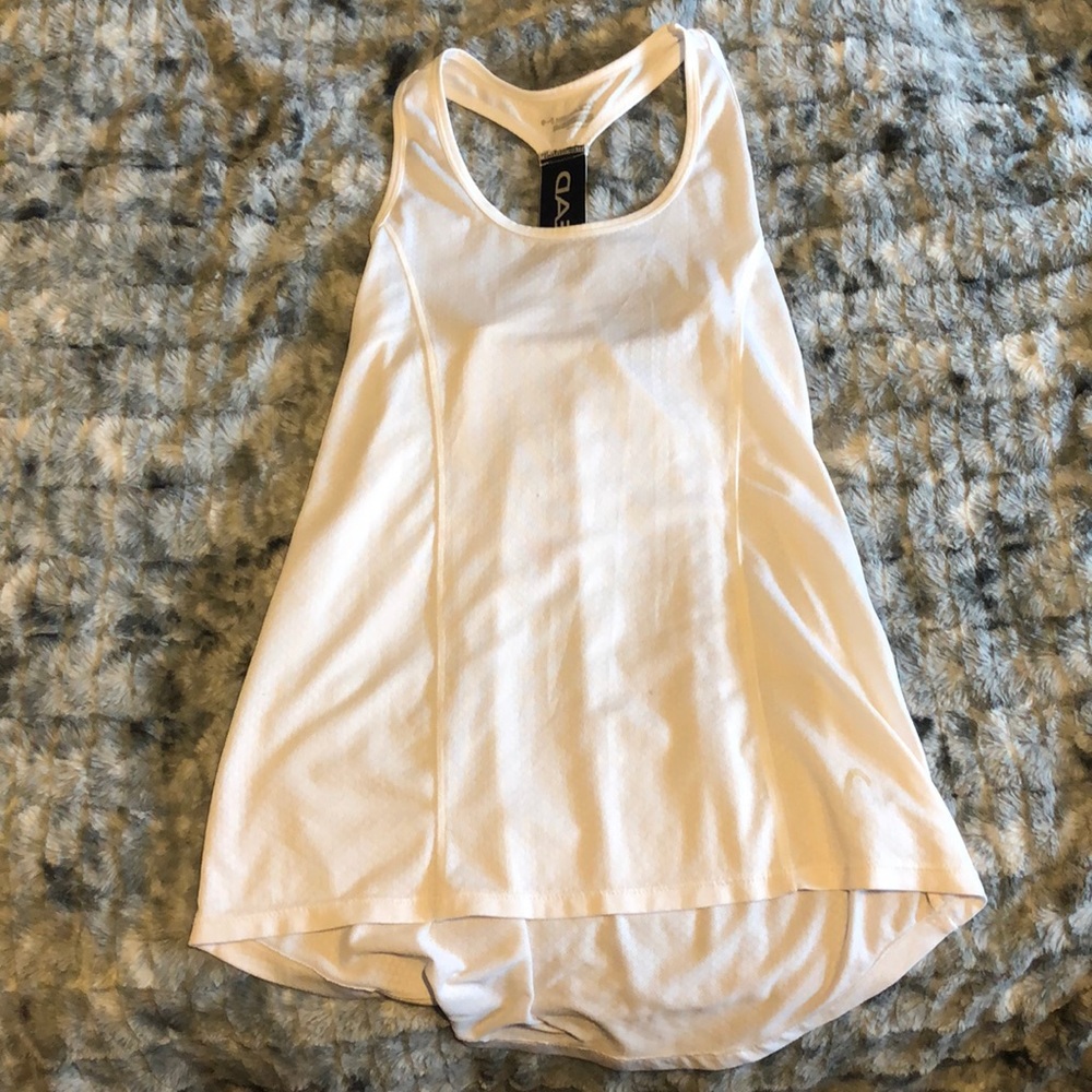 White athletic tank top